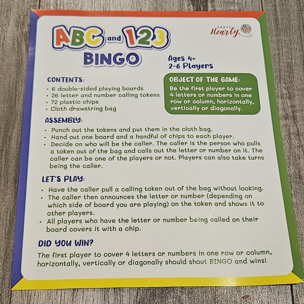 NEW ABC and 123 Bingo Game - Picture 5 of 6